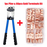 260/240/60CPS Assortment Car Auto Copper Ring Terminal Wire Crimp Connector Bare Cable Battery Terminals Soldered Connectors Kit