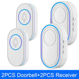 Camluxy Wireless Doorbell 39 Music LED Flash Security Alarm Outdoor IP65 Waterproof Smart Home Intelligent Door Bell Chime Kit