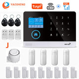 Wireless WIFI GSM Home Security Alarm System - Smart Life APP With Motion Sensor Detector Compatible With Alexa &amp; Google