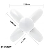 E27 LED Bulb Fan Blade Timing Lamp 220V 110V 60W Foldable Led Light Bulb Lampada For Home Ceiling Light With Remote Controller