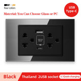 American Standard Dual USB Wall Socket Smart Home Appliance Plug Adapter Type-c 3.1A Fast Charging