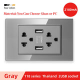American Standard Dual USB Wall Socket Smart Home Appliance Plug Adapter Type-c 3.1A Fast Charging