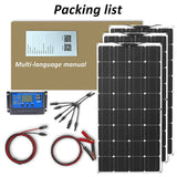 DGSUNLIGHT 100w 200w 12v portable Solar Panel Flexible 16V 800W plate CELLS Monocrystalline silicon