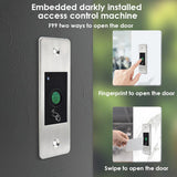 12V DC RFID Reader Keyless Door Opener Metal  Access Control Keypad 800 Users Mini  IP66 Waterproof Embedded Fingerprint Reader