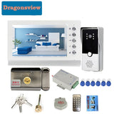 Homefong White  Video Door Phone Intercom System RFID Unlock 7 Inch Indoor Screen With Outdoor Doorbell Camera Waterproof Home