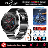 ECG+PPG Painless Non invasive Blood Glucose Smart Watch Men sangao Laser Treatment Blood Pressure Health Sports Smartwatch Men