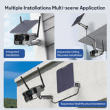 4K 8MP 180 Ultra Wide View Angle 4G Solar Security Camera Outdoor WIFI 4X Zoom Dual Lens PIR Human Detection CCTV Camera