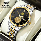 Original Quartz Men Watch Waterproof Luminous Dual Calendar Stainless Steel Wristwatch Luxury Watches