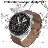 New smartwatch Men&#39;s AMOLED 390*390 HD screen forever displays time fitness bracelet waterproof stainless steel Bluetooth calls