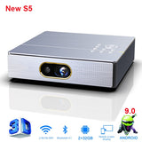 S5 HD 4K Real 3D DLP Projector with Zoom, Auto Keystone,Android 9.0 WiFi LED Smart Portable Proyector Bluetooth Airplay