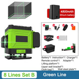 8/12/16 Lines 360 Laser Level Remote Control Self-Leveling Horizontal Vertical Green Beam Nível Laser 3/4D Level Household Tools