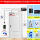 12V DC RFID Reader Keyless Door Opener Metal  Access Control Keypad 800 Users Mini  IP66 Waterproof Embedded Fingerprint Reader