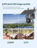 4G SIM Solar Camera Outdoor Solar Panel 5MP HD WIFI Wireless Security CCTV 21000mAh Battery with Anti-theft Siren Alarm
