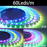 WS2811 WS2812B WS2813 WS2815 5050 RGB Smart LED Strip Individually Addressable IC 30/60/144Pixels/Leds/m Tape Light IP30/65/67