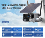 4K 8MP 180 Ultra Wide View Angle 4G Solar Security Camera Outdoor WIFI 4X Zoom Dual Lens PIR Human Detection CCTV Camera