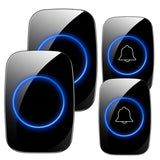 eMastiff 433mhz Wireless Doorbell Waterproof Smart Home Door Bell Chime Kit LED Flash Security Alarm Welcome House Melodies