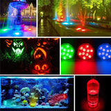 10leds RGB Led Submersible Light Underwater Night Lamp Battery Operated Garden Swimming Pool Light for Wedding Party Vase Bowl