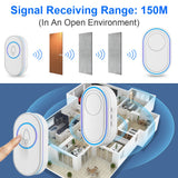Camluxy Wireless Doorbell 39 Music LED Flash Security Alarm Outdoor IP65 Waterproof Smart Home Intelligent Door Bell Chime Kit