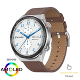 New smartwatch Men&#39;s AMOLED 390*390 HD screen forever displays time fitness bracelet waterproof stainless steel Bluetooth calls