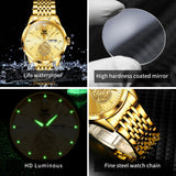 Original Quartz Men Watch Waterproof Luminous Dual Calendar Stainless Steel Wristwatch Luxury Watches