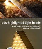LED Solar Step Lights Outdoor Stair Lights Triangle Solar Deck Lamp Waterproof IP67 Super Bright Decoration Lights Yard Patio