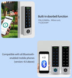 Zine-Alloy IP66 Waterproof Smart TTLock App  Bluetooth Fingerprint or Bell Access Control Keypad Opener Reader Door Lock System