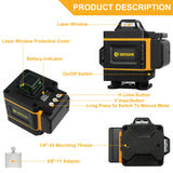 GROSAM 360 Laser level 16Lines 4D Self-leveling Nivel Laser Cross Horizontal Vertical Green Beam For Construction Tools