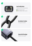 USB C Ethernet Adapter 1000/100Mbps USB Lan RJ45 Thunderbolt 3 for Laptop Macbook Samsung iPad USB Ethernet Network Card