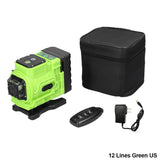 4D/3D 16/12 Lines Laser Level 360 Self-leveling Function Leveling Tool Omnidirectional Ground Wall Sticker Home Improvement Tool