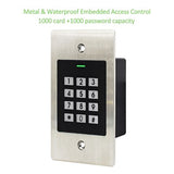 Metal Mini IP66 Waterproof RFID Reader Keyless Door Opener Access Control Scanner Embedded Fingerprint Reader