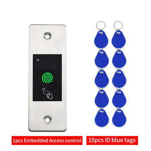 12V DC RFID Reader Keyless Door Opener Metal  Access Control Keypad 800 Users Mini  IP66 Waterproof Embedded Fingerprint Reader