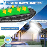 10000W Upgraded 168LED Solar Street Light Outdoor Waterproof LED for Garden Wall Adjustable Angle Solar Lamp Built-in 10000mAH