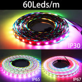 WS2811 WS2812B WS2813 WS2815 5050 RGB Smart LED Strip Individually Addressable IC 30/60/144Pixels/Leds/m Tape Light IP30/65/67