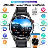 New Smart Watchsmart Mens 8G Memory Local Music Player 454*454 AMOLED Screen Bluetooth Call Sports Man Smartwatch For Samsung Huawei
