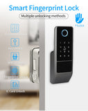 IP65 Waterproof TTLock Fingerprint Smart Door Lock Outdoor Gate Bluetooth Password 13.56MHz IC Card Deadbolt Lock+Mechanical Key