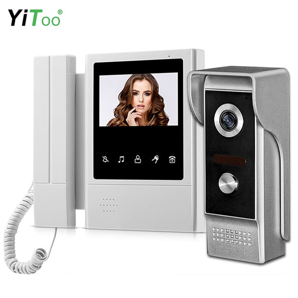 YiToo 4.3 inch Video Door Phone Home Security Intercom System Video Doorbell Outdoor Waterproof 700TVL Camera IR Night Vision