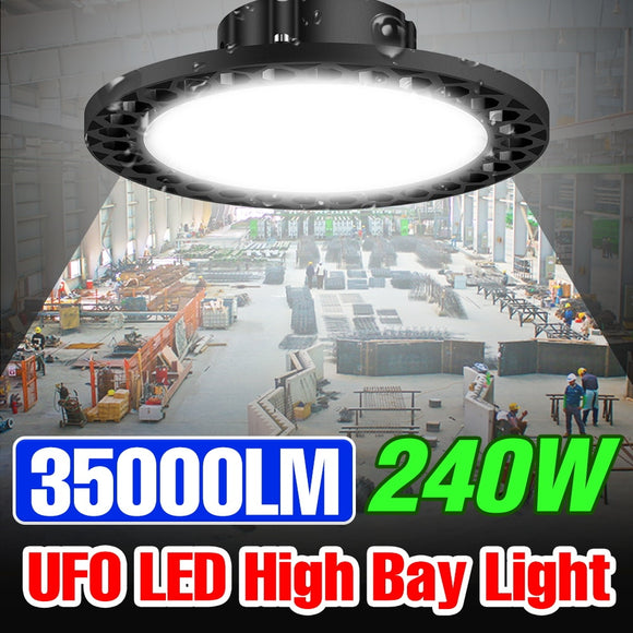 220V Lamp Garage Bulb UFO Lampara Led Spotlight 100W 150W 200W 240W Industrial Lighting Chandelier For Warehouse