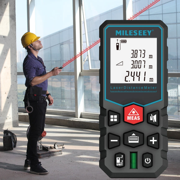 Mileseey Laser Distance Meter Electronic Roulette Digital Tape Rangefinder Level Bubble Trena Metro Range Finder Measuring Tools