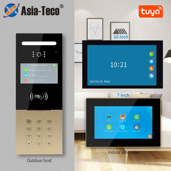 Tuya Smart Home APP WiFi Video Doorbell Camera Visual Intercom 1080P 2W CMOS Door Access Max 240 Monitors for Apartment Building