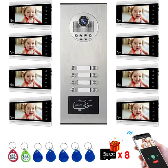Tuya Smart Home Video Intercoms Wifi Video Door Entry Doorbell with 2/3/4/6/8 Call Panel Buttons Ring Intercom in Private House