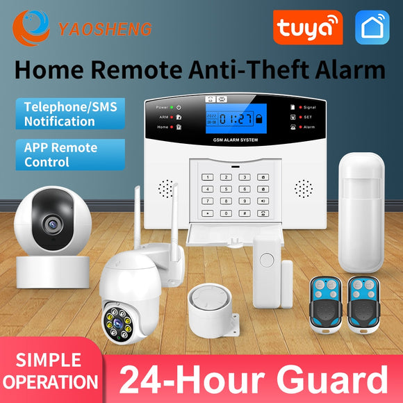 Smart Home GSM Security Alarms For Home WIFI Wireless Home Alarm For Garage Residential House Security Alarms Support Alexa