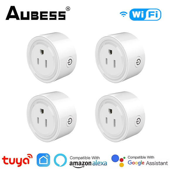 4Pcs 10A US WiFi TUYA Smart Plug Socket Remote Control Home Appliances Smart Living Works With Alexa Google Home