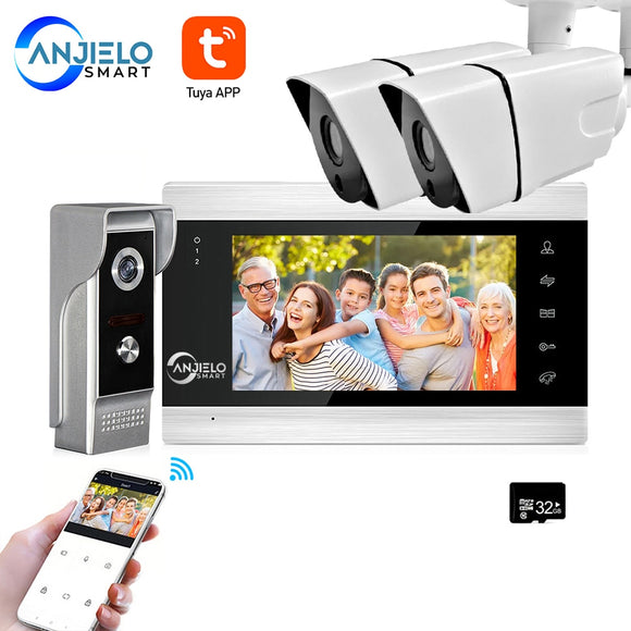 7" Video Intercoms For Home WIFI Wireless Video Door Bell Tuya Smart Outdoor Wired Doorbell Camera Intercoms For The Apartment