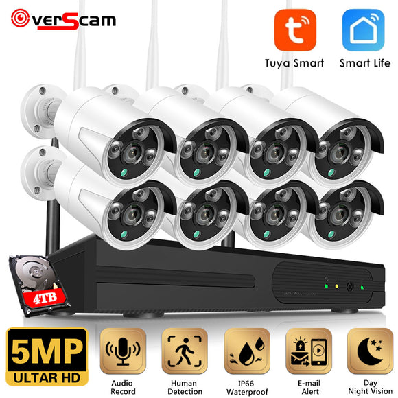 5MP Wireless Camera System 8CH Wifi NVR Kit Outdoor Waterproof IP Security Camera Set 4CH CCTV Video Surveillance Kit