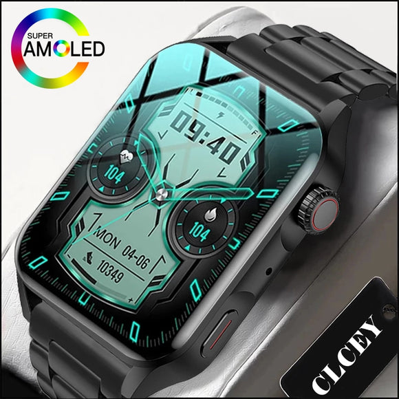 Clcey 2023 New Sports SmartWatch Men's And Womens AMOLED Screen Bluetooth Call Always Display Time HeartRate Weather SmartWatch