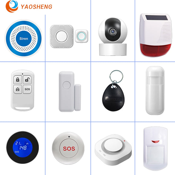 Wireless WIFI GSM Home Burglar Security Alarm System SMS Tuya Smart Life APP Control With 4.3Inch Touch Screen Alarm Kits