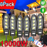 10000W Upgraded 168LED Solar Street Light Outdoor Waterproof LED for Garden Wall Adjustable Angle Solar Lamp Built-in 10000mAH