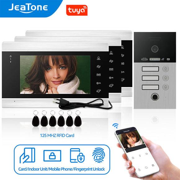 JeaTone Video Intercom  for Home 960P Wired Video Doorbell   Smart WIFI Video Intercom Support Remote Unlock Door Release Tuya