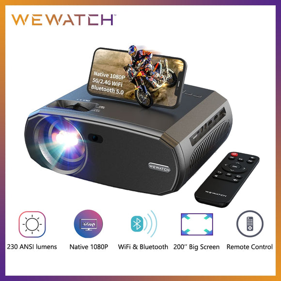 V50 Portable 5G WIFI Projector Mini Smart Real 1080P Full HD Movie Proyector 200'' Large Screen LED Bluetooth Projectors