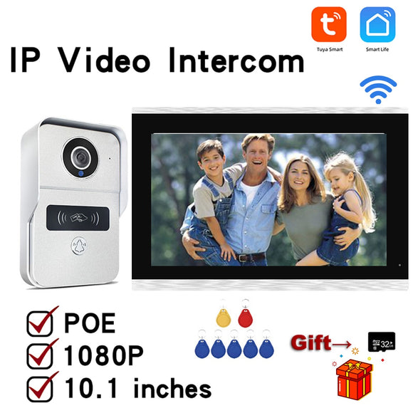 Wifi 1080P IP Video Intercom Doorbell Camera Poe Touch Screen Apartment Doorphone Interfone RFID Access Control Motion Detection